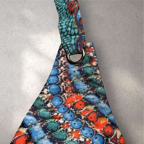 True Colours by LA Moda Clothing One Piece Plunge Neck Bathingsuit - Picture 2 of 6